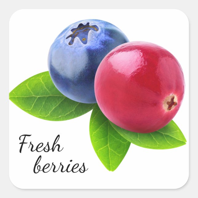 Fresh berries square sticker (Front)