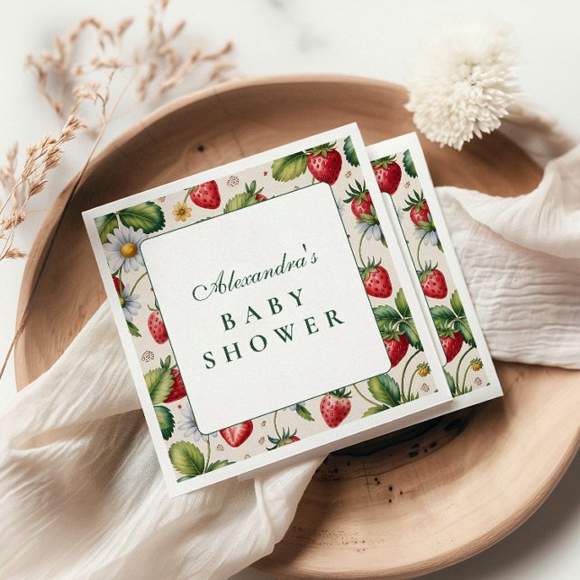 Fresh Berry Gingham Baby Shower Napkins (Creator Uploaded)