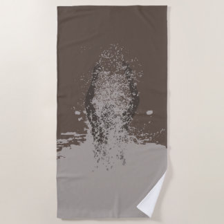 Fresh Black and White Grunge Man Water Sprinkle Beach Towel