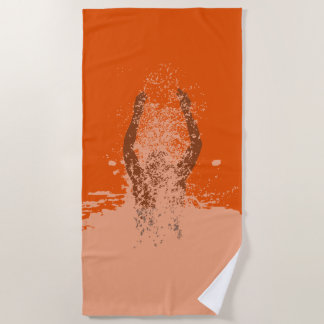 Fresh Black and White Grunge Man Water Sprinkle Beach Towel