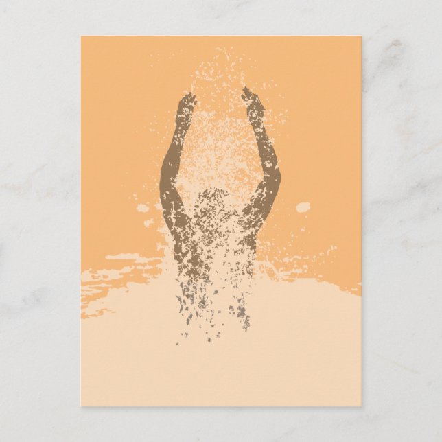 Fresh Black and White Grunge Man Water Sprinkle Postcard (Front)