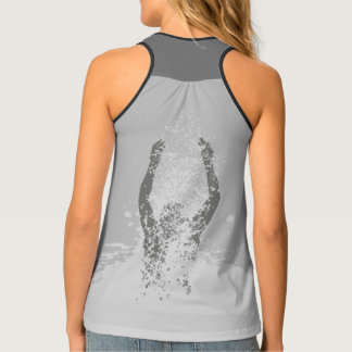Fresh Black and White Grunge Man Water Sprinkle Tank Top