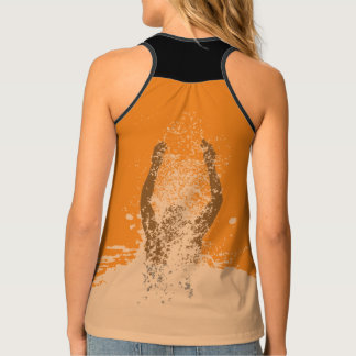 Fresh Black and White Grunge Man Water Sprinkle Tank Top