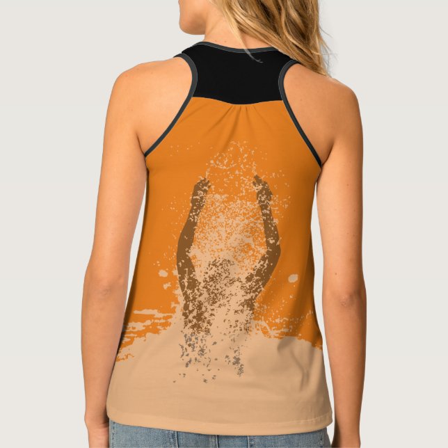 Fresh Black and White Grunge Man Water Sprinkle Tank Top (Back)
