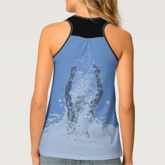 Fresh Black and White Grunge Man Water Sprinkle Tank Top