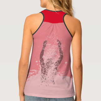 Fresh Black and White Grunge Man Water Sprinkle Tank Top