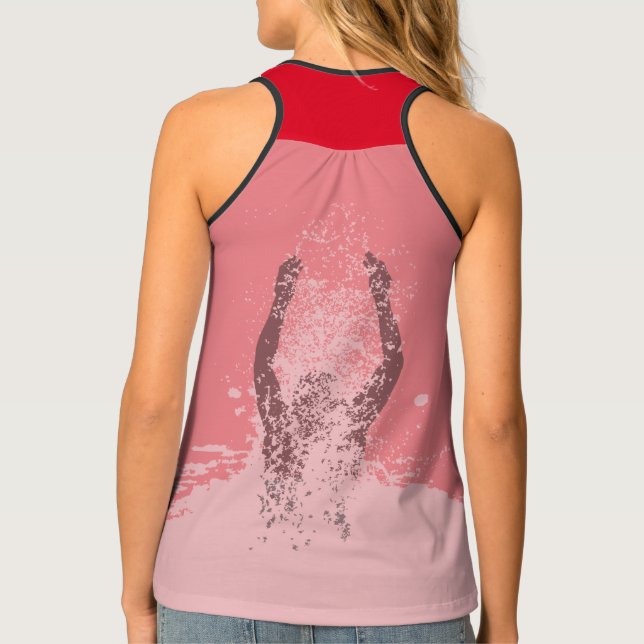 Fresh Black and White Grunge Man Water Sprinkle Tank Top (Back)