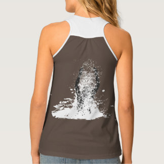 Fresh Black and White Grunge Man Water Sprinkle Tank Top