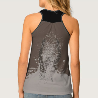 Fresh Black and White Grunge Man Water Sprinkle Tank Top