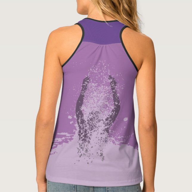 Fresh Black and White Grunge Man Water Sprinkle Tank Top (Back)