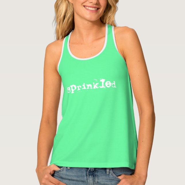 Fresh Black and White Grunge Man Water Sprinkle Tank Top (Front)