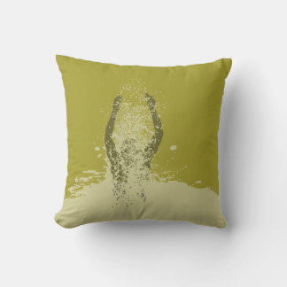 Fresh Black and White Grunge Man Water Sprinkle Throw Pillow