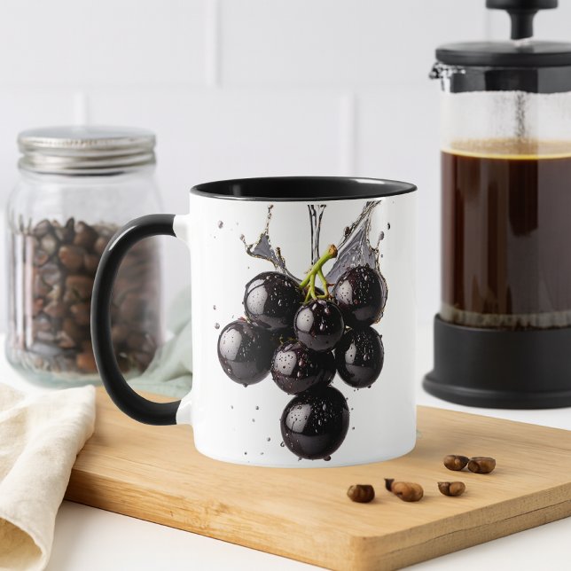 Fresh Black Grapes Splash Mug (Creator Uploaded)