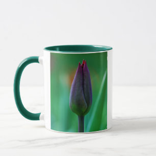 Fresh Blooming Purple Tulip Ceramic Mug