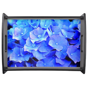 Fresh Blue Hydrangeas Serving Tray