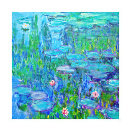 Fresh Blue Water Lily Pond Monet Fine Art Canvas Print