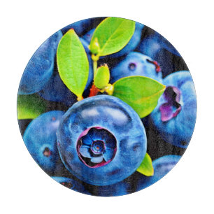 Fresh Blueberries Close-Up Cutting Board