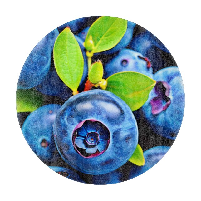 Fresh Blueberries Close-Up Cutting Board (Front)
