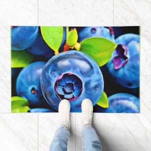 Fresh Blueberries Close-Up Doormat