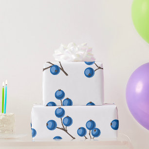 Fresh Blueberries On A Branch Wrapping Paper