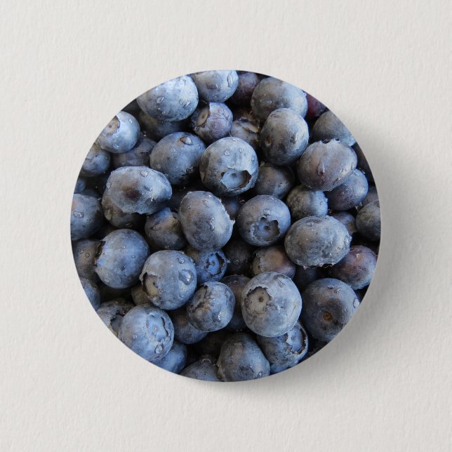 Fresh Blueberries Photograph Button (Front)