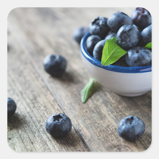 Fresh blueberries square sticker (Front)