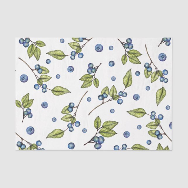 Fresh Blueberries  Tissue Paper (Front)