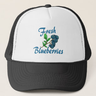 fresh blueberries trucker hat