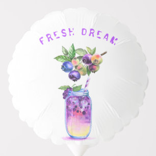 Fresh Blueberry Drink Balloon - Custom Text