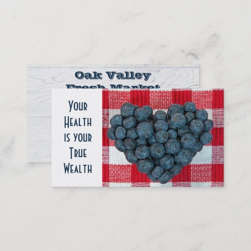 Fresh Blueberry Heart Business Card