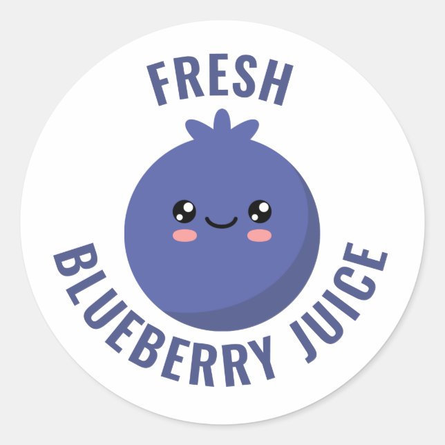Fresh Blueberry Juice Classic Round Sticker (Front)