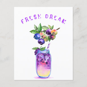 Fresh Blueberry Juice Cool Drink - Summer Cocktail Flyer