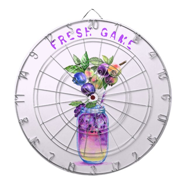 Fresh Blueberry Juice Cool Drink - Summer Game - Dart Board (Front)