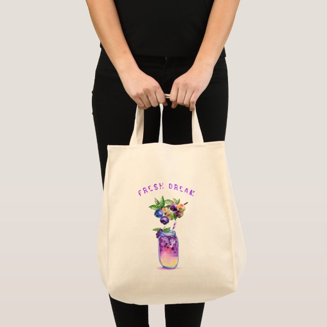 Fresh Blueberry Juice Cool Drink Tote Bag (Front (Product))
