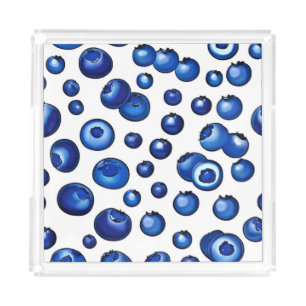 Fresh Blueberry Pattern Acrylic Tray