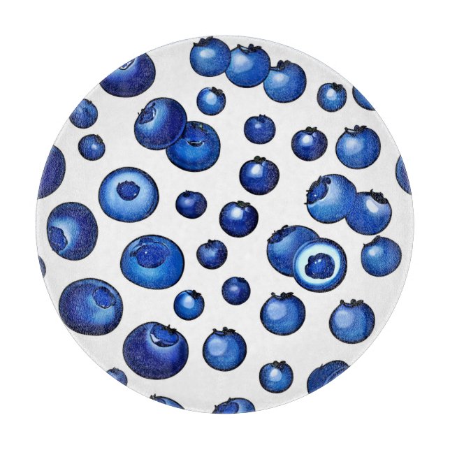 Fresh Blueberry Pattern Cutting Board (Front)