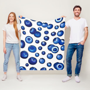 Fresh Blueberry Pattern Fleece Blanket