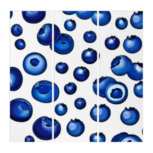 Fresh Blueberry Pattern Triptych