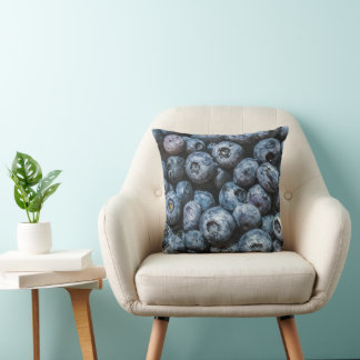Fresh Blueberry Photograph Throw Pillow