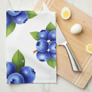 Fresh Blueberry Seamless Pattern Kitchen Towel