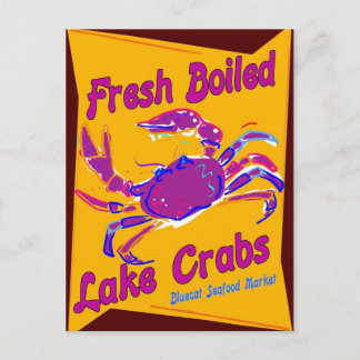 Fresh Boiled Lake Crabs Postcard
