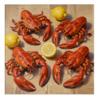 Fresh Boiled Lobster Lemon Newspaper Feast