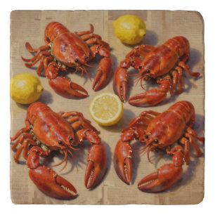 Fresh Boiled Lobster Lemon Newspaper Feast Trivet