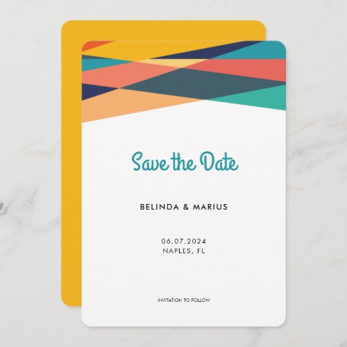 Fresh Bold Colorful Stripes Summer Photo Save The Date