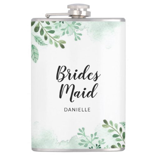 Fresh Botanical Bridesmaid Wedding Party Gifts Flask