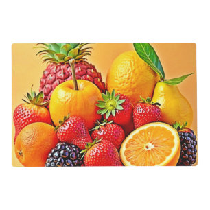 Fresh Bounty: Vibrant Fruit Harvest Design Placemat