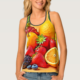 Fresh Bounty: Vibrant Fruit Harvest Design  Tank Top