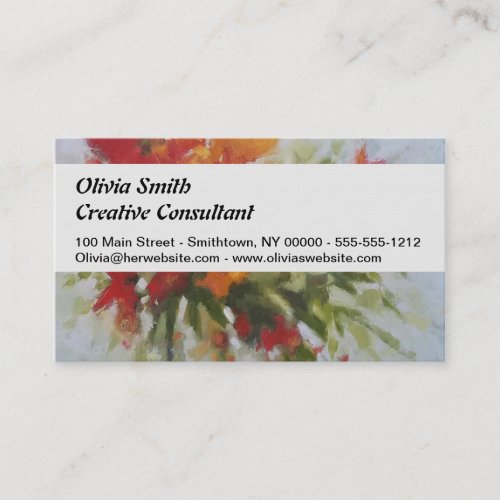 Fresh Bouquet Flowers Watercolor Artwork Floral Business Card