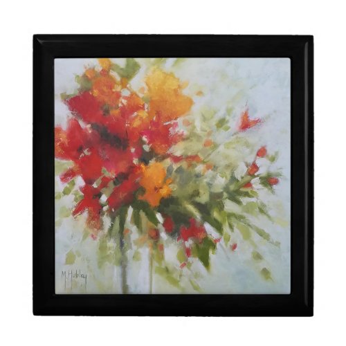 Fresh Bouquet Flowers Watercolor Artwork Floral Gift Box