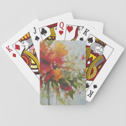 Fresh Bouquet Flowers Watercolor Artwork Floral Playing Cards